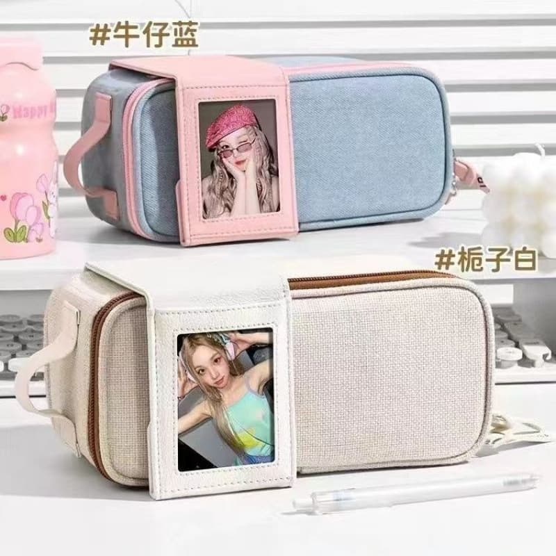 Stationery Pencil Case for Students, Large Capacity Pen Bag for High School Girls, Aesthetic Pencil Case for Elementary Students, American Style New Model