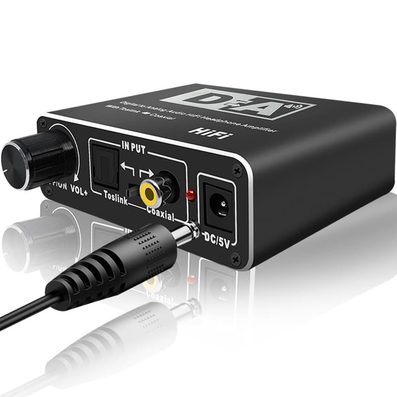 Knob Digital to Analog Converter Digital Optical Coaxial Analog 5.1 Channel with Adjustment Decoder