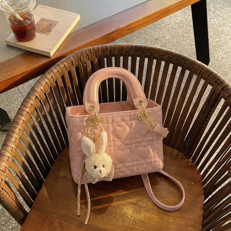 High-end stylish versatile women's handbag, diamond-quilted small square bag, fashionable and versatile Dior-style bag, casual shoulder and crossbody bag