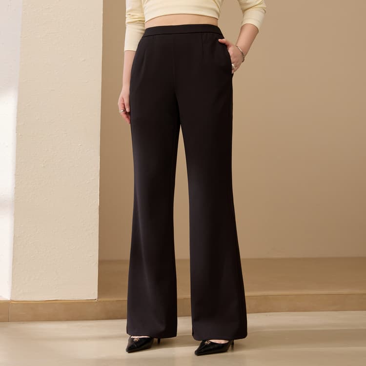 【Loose Drape Slimming Pants】Xianlixiu Plus Size Women's Clothing Comfortable Elastic Waist Flared Pants for Curvy Women, Autumn New Arrival