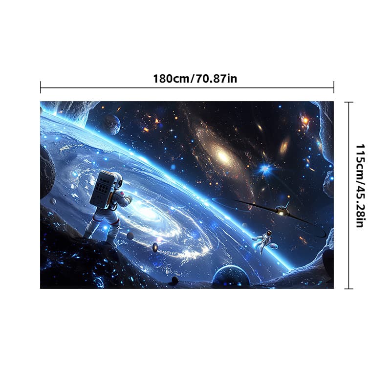 New Cross-Border Space Theme Decorative Banner Cosmic Planet Ring Sci-Fi Scene Wall Decoration Background Cloth Custom