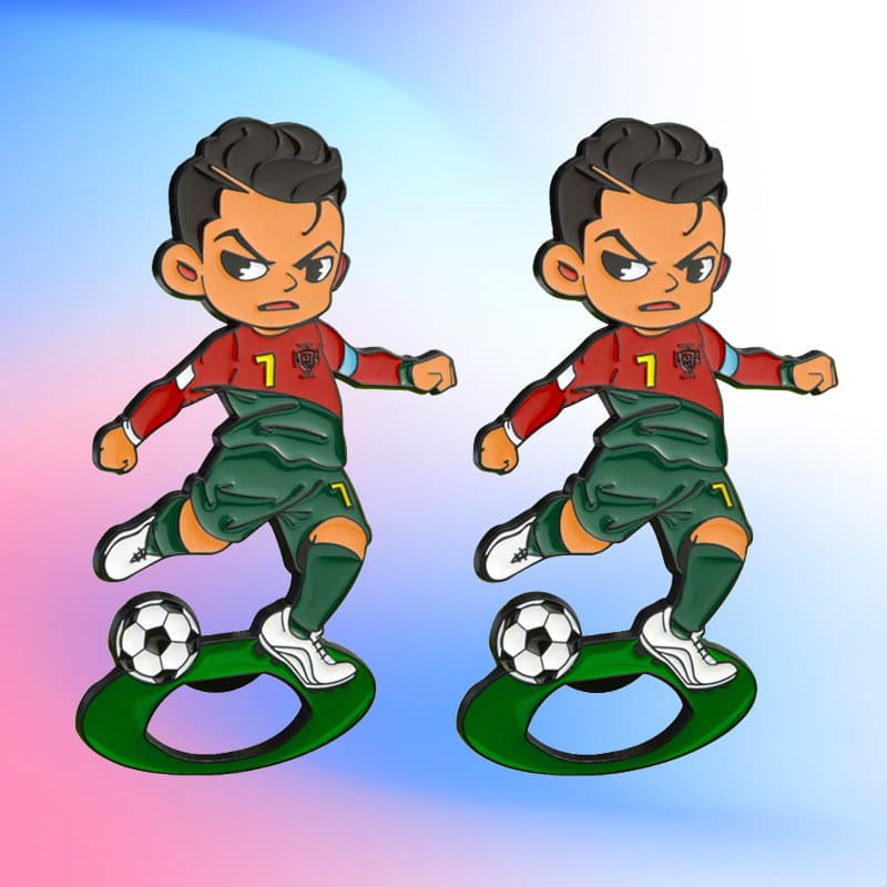 Football Star Metal Fridge Magnet Creative Cartoon Ronaldo Fan Souvenir Football Club Promotional Small Gift