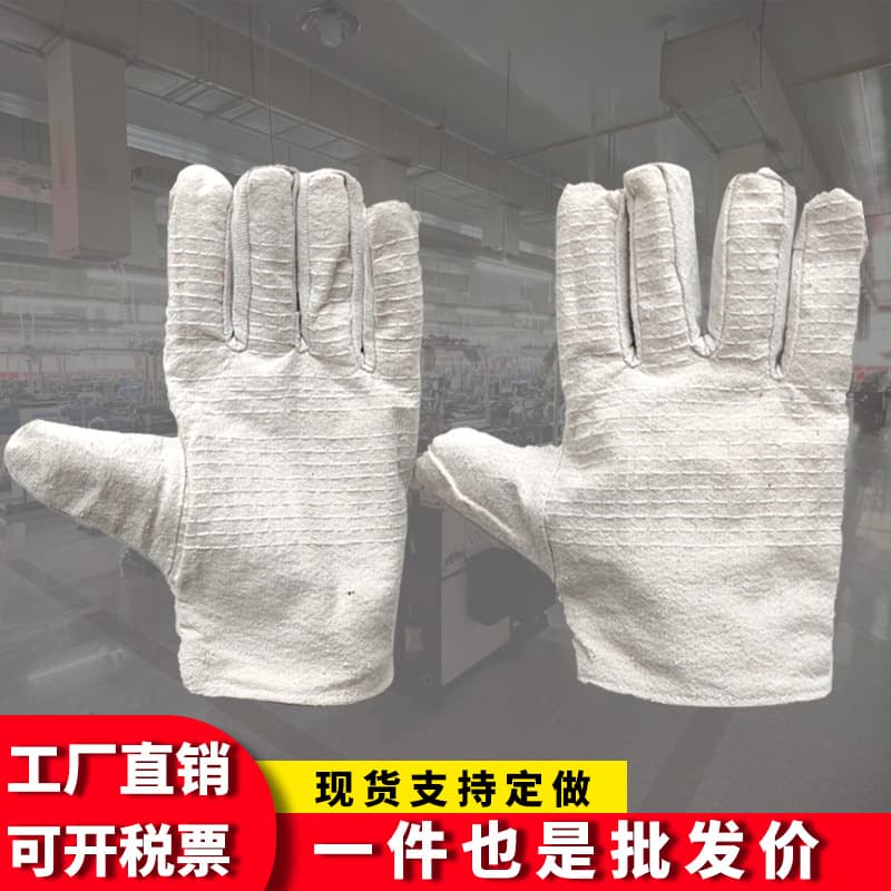 Manufacturer wholesale canvas 24-stitch welding gloves thickened welding wear-resistant heat insulation welder protective work labor protection