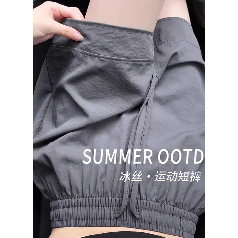 Ice Silk Sports Shorts for Women 2026 New Summer Thin Plus Size Casual Quick-Dry Yamamoto Style 5-Inch Shorts