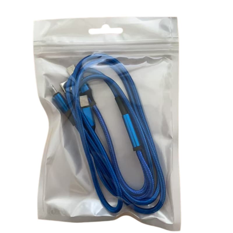 Exhibition Gift Promotional 3-in-1 Fast Charging Data Cable with Custom Engraving, Braided Car Charging Cable for Phones