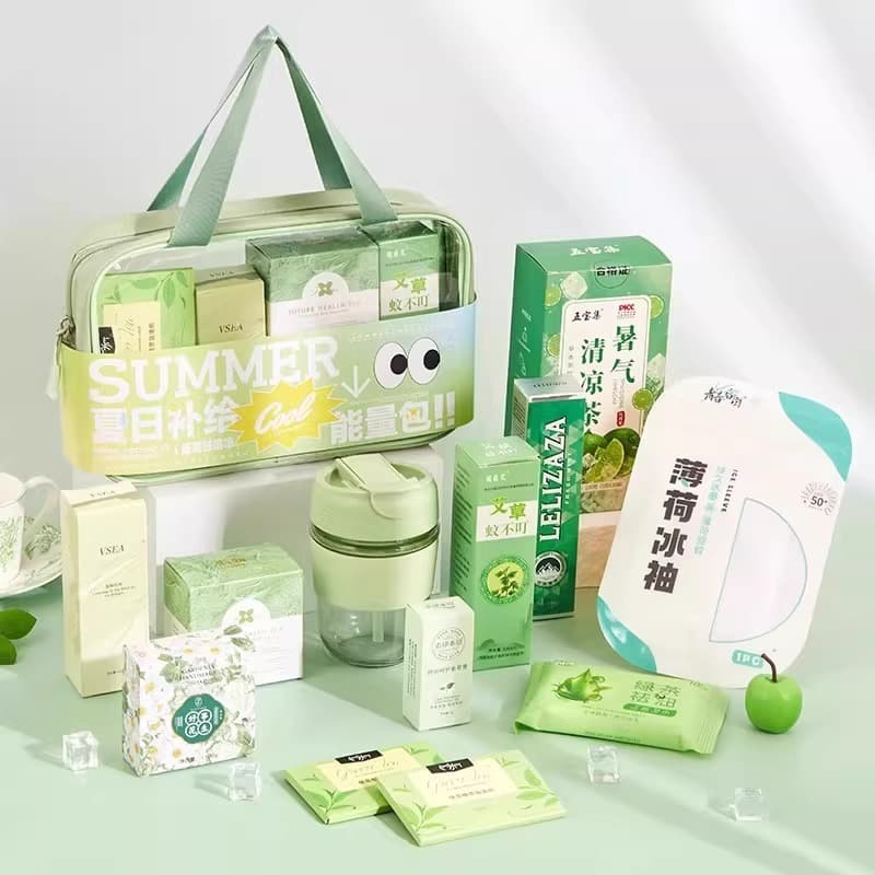 Summer Gift Box, Heat Protection and Cooling Set, Corporate Gift for Employees, Mosquito Repellent, Cooling and Practical Gifts