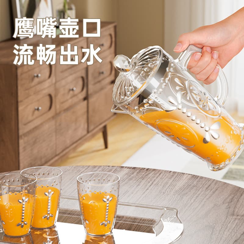 Summer Home Use Lidded Cold Water Pitcher, PET Material, Thickened Simple Cross-Border Large Capacity Tea Brewing Bucket, Beverage Pot