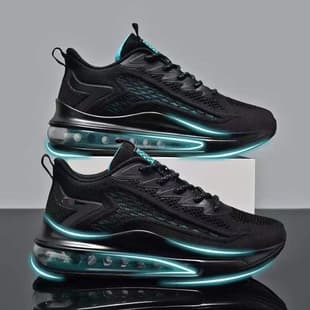 Men's running shoes with air cushion, new spring/autumn style, trendy, breathable, soft sole, casual, cross-border sports shoes