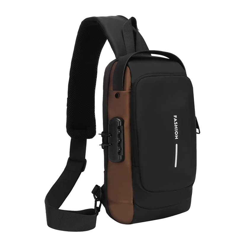 Men's Motorcycle Bag with Password Lock Anti-Theft Chest Bag, Men's Shoulder Bag, Sports Waist Pack, Casual Multi-Function Crossbody Bag