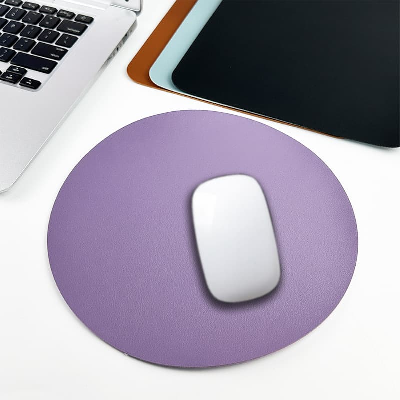 Cross-border in-stock PU leather thickened mouse pad, leather stain-resistant multi-color square round leather mouse pad, customizable LOGO