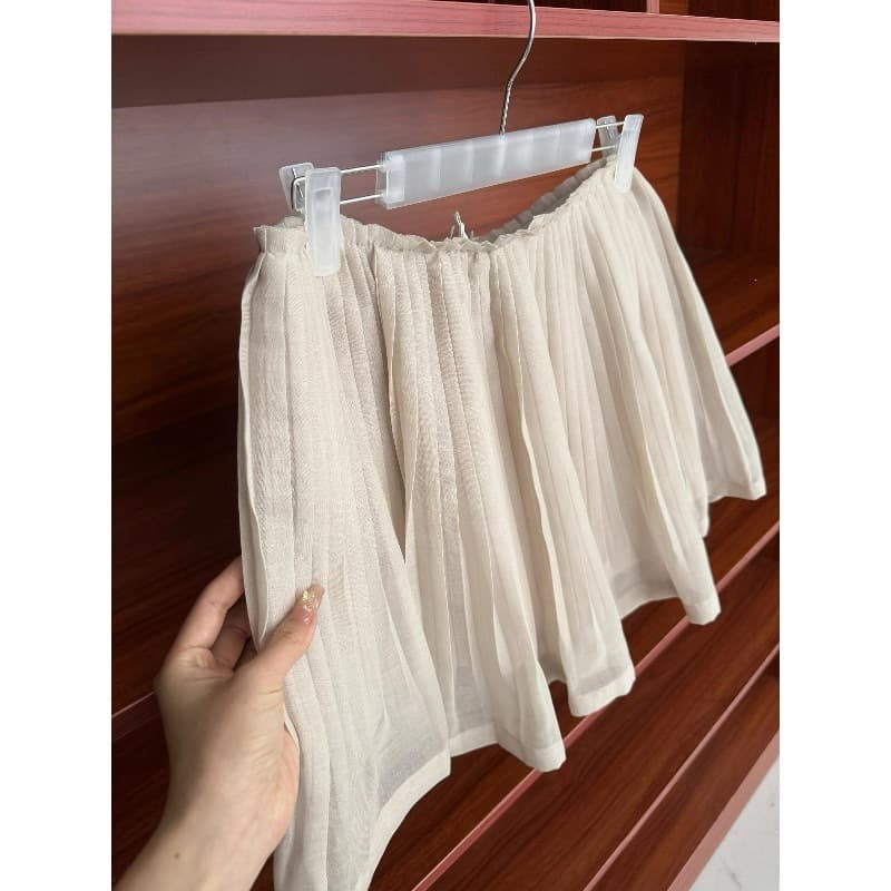 A Must-Have Recommendation! Korean-Style High-Waisted A-Line Pleated Short Skirt for Women, Perfect for Summer, Versatile and Slimming for Petite Figures