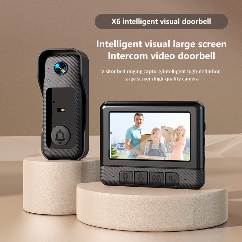 New X6 4.3-inch Screen 2.4GHz Self-Organizing Network Home Video Doorbell HD Night Vision Video Voice Full-Duplex Intercom