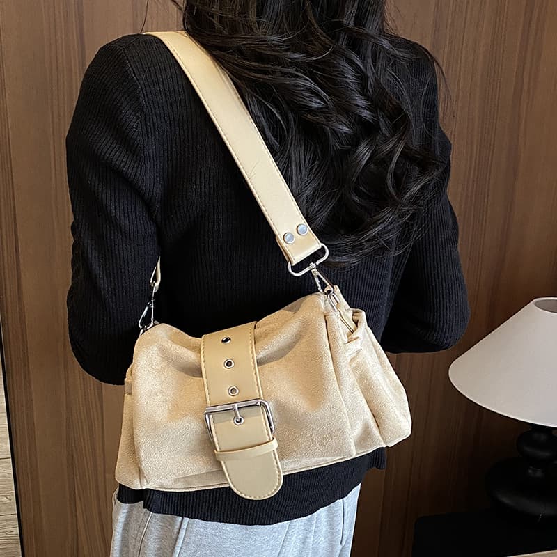 Korean Minimalist Relaxed Shoulder Underarm Bag, Trendy Ins Commute Baguette Bag, 2026 New Crossbody Pillow Bag