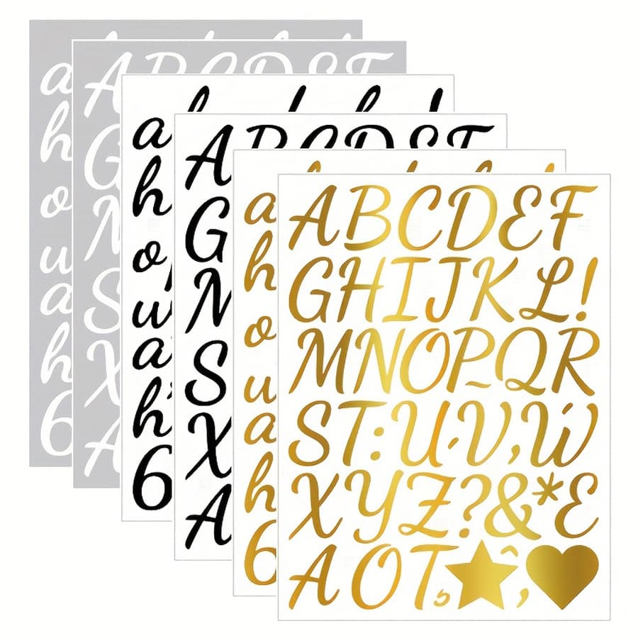 2 sheets/set alphanumeric sticker set suitable for scrapbooking water bottle jar spice mailbox DIY decal