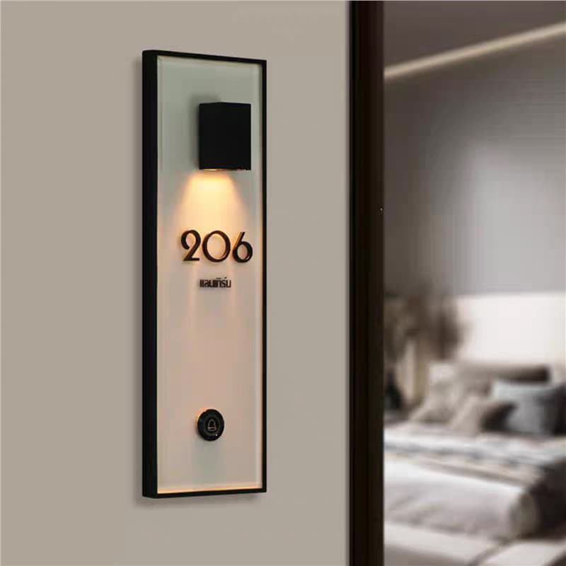 Custom High-End Stainless Steel Smart Electronic Hotel Apartment LED Illuminated Door Number