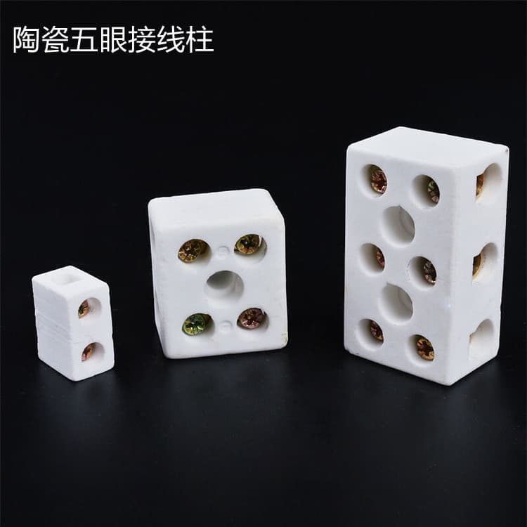 High-Frequency Ceramic Terminals Large Five-Eye Terminal Blocks Heating Wire Pure Copper Ceramic Connectors Insulated Heads High Temperature Resistant