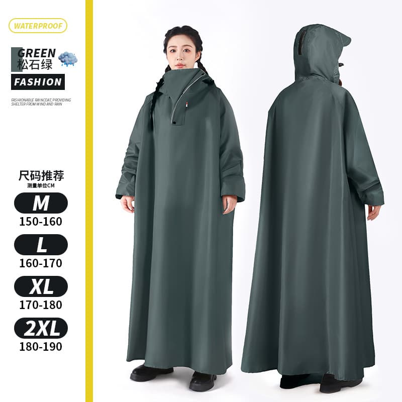 Electric Motorcycle Raincoat, One-Piece Full-Body Raincoat with Sleeves, Thickened and Extended Full-Body Rain Protection for Electric Scooters