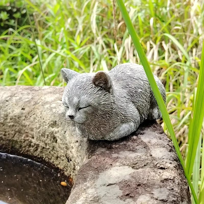 Cross-border Cute Cat Resin Craft Simulation Kitten Garden Landscape Garden Ornament Pet Decorative Figurine