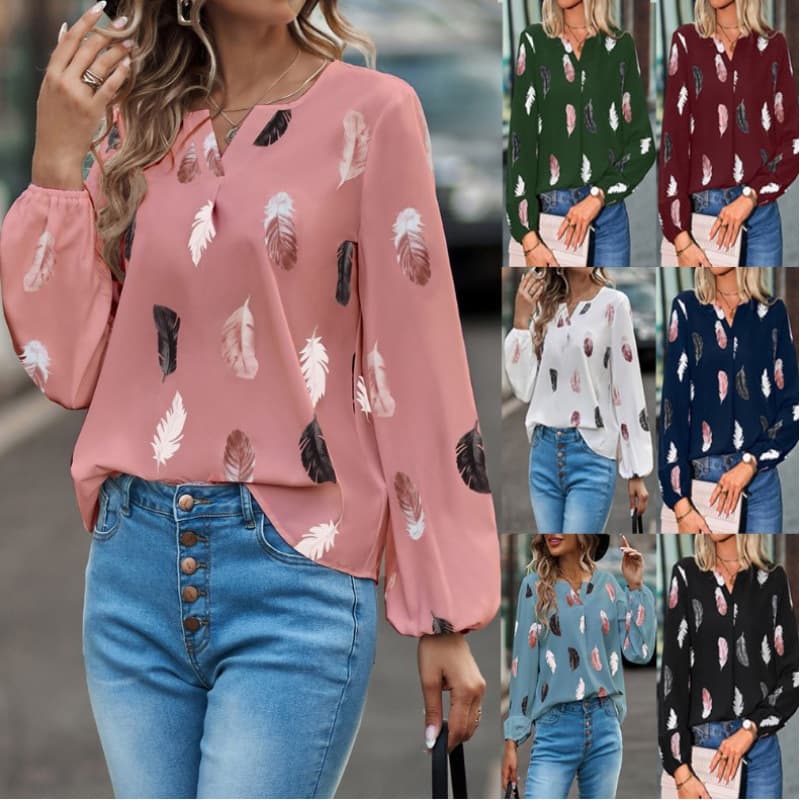 S-5XL Women Blouse Ladies T-Shirt Tops Long Sleeve Loose T-Shirt Shirt Women's Top