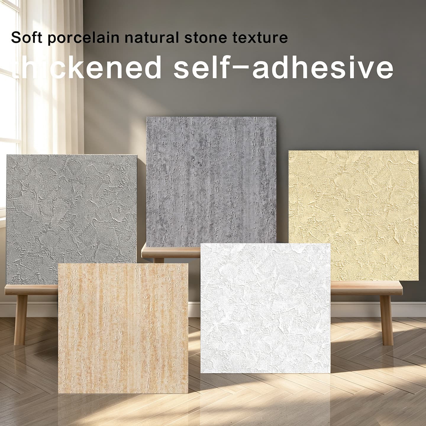 Cross-border 3D three-dimensional soft porcelain wall panel self-adhesive wall sticker imitation stone wall thickened waterproof living room store decorative wall sticker