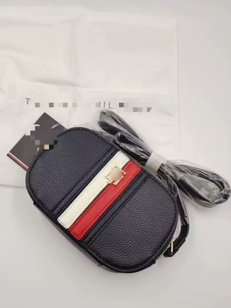 2024 Fashion Crossbody Bag Contrast Blue Red New White Stripe Classic Women's Bag Shoulder Strap Single Shoulder Casual Crossbody Bag