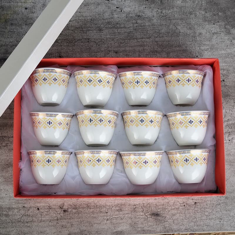 Cross-border Ceramic Relief Gold Moonlight Cup CAWA CUP Coffee Cup Arabic Cup Middle East Cup