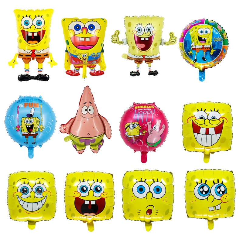 Anime Characters Alien Spongebob Aluminum Film Balloon Paixing Children's Birthday Party Decoration Balloon Wholesale