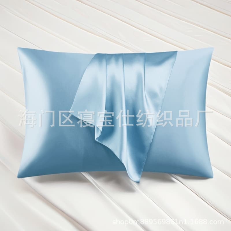 Cross-Border Trade Solid Color Imitation Silk Pillowcases, Satin Envelope Pillow Covers, Wholesale Pair Pack