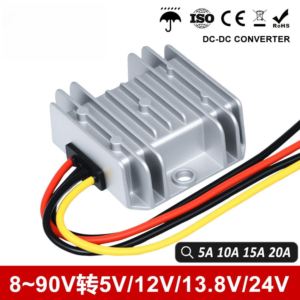 24V36V48V60V72V to 12V 13.8V 1A-20A 12V to 5V waterproof DC-DC step-down module