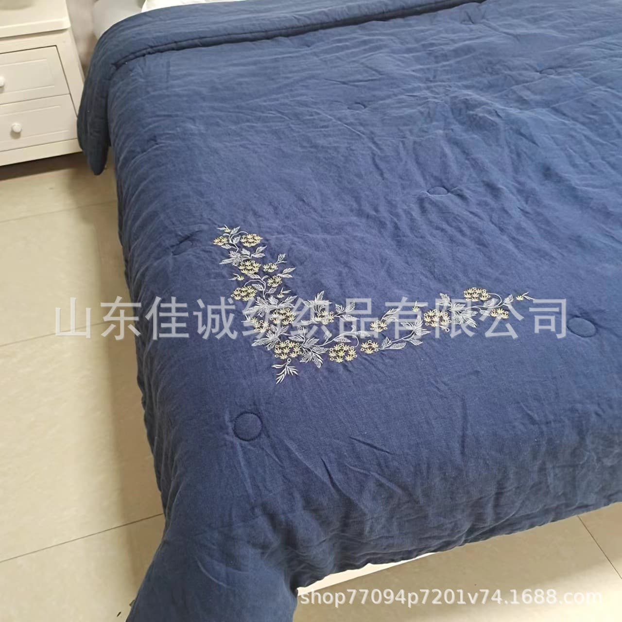 Hemp Soybean Quilt, Embroidered Washable Quilting Process, Light Luxury Spring/Autumn Quilt, Wholesale Embroidered Washable Quilt