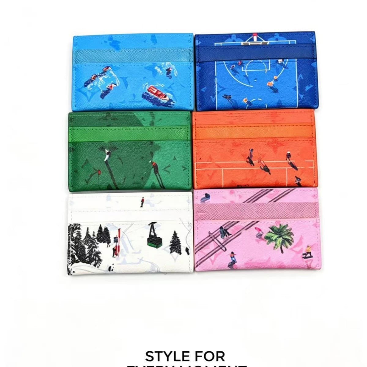 Cross-border trendy card bag, card holder, document bag, small card slot, business card, multiple card slots, card holder, color traveler sports series