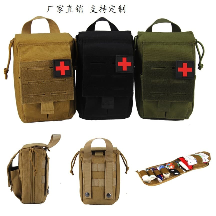 Tactical medical bag waist bag, outdoor emergency first aid bag, outdoor laser survival bag, multi-functional waterproof module bag