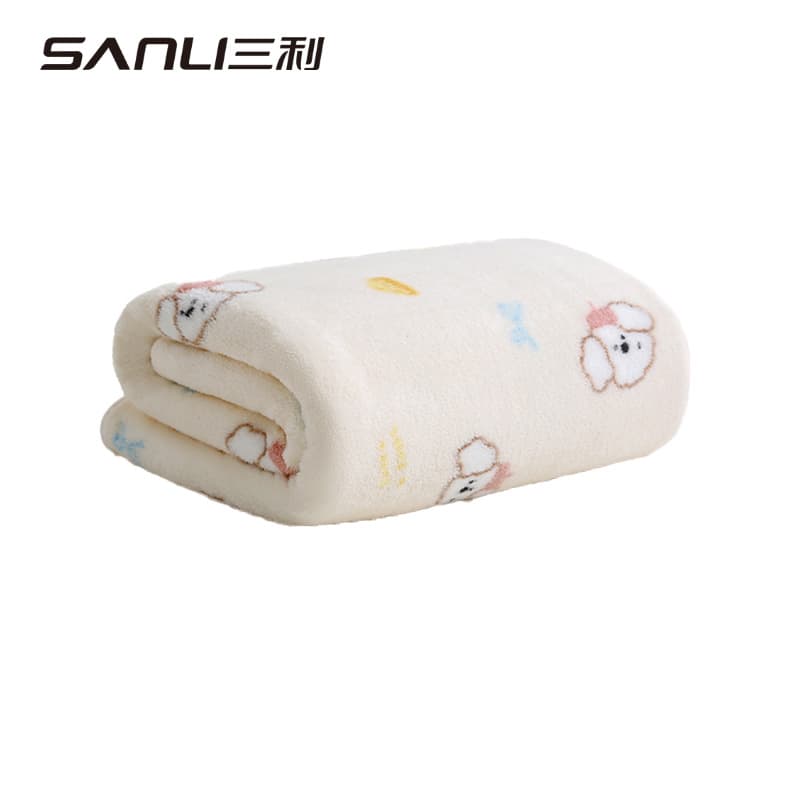 Sanli Coral Fleece Bath Towel Home Cartoon Bath Towel Large 90*170 Printed Bath Towel Adult Wrap Towel