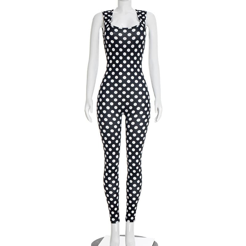 J26JP025 European and American 2026 Spring New Arrival Amazon Style Fashion Slim Fit Polka Dot Jumpsuit