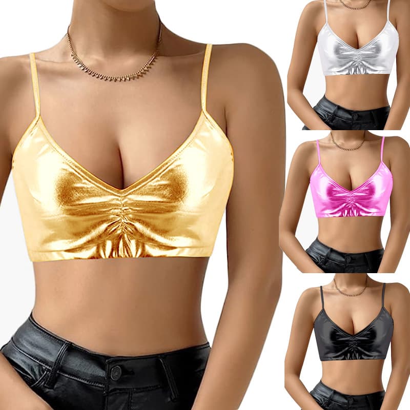 Cross-Border European and American Sexy Camisole Women's 2024 Summer New Outer Wear Bra Tight Beach Deep V Swimsuit