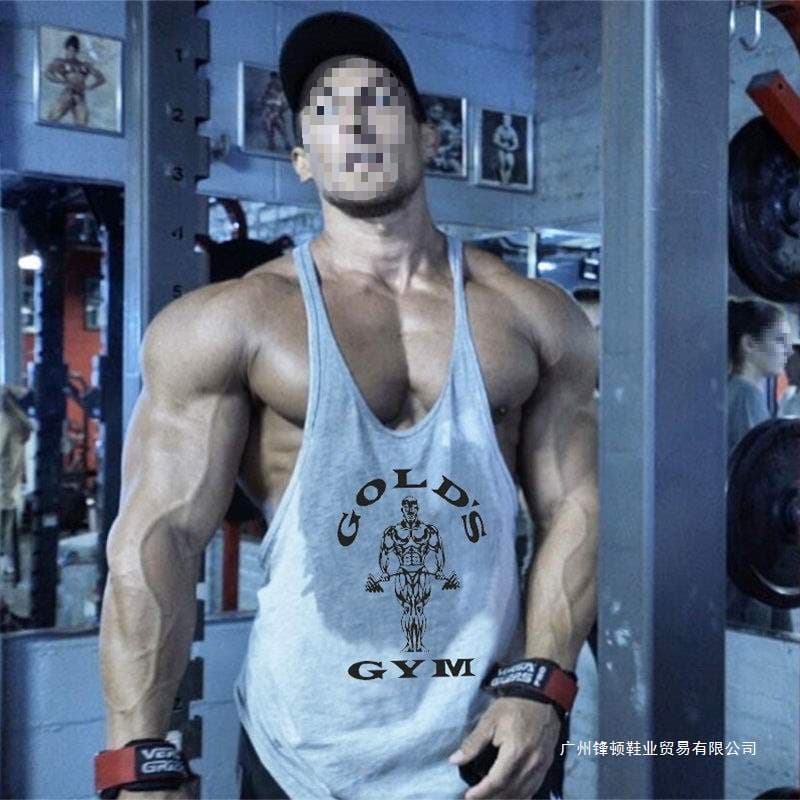 Muscle Fitness Gym Workout Tank Top 1cm Strap Deep Cut Racerback Training Vest for Men