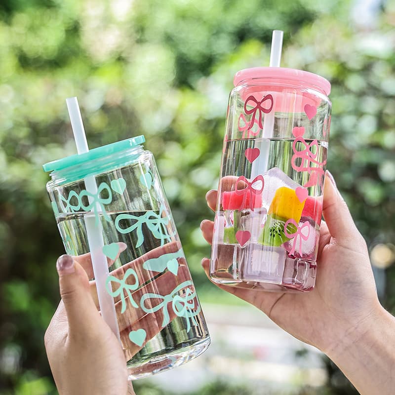 New Summer Coffee Cup Milk Tea Cup Stylish High-Temperature Resistant Straw Cup Portable Handheld Office Cup