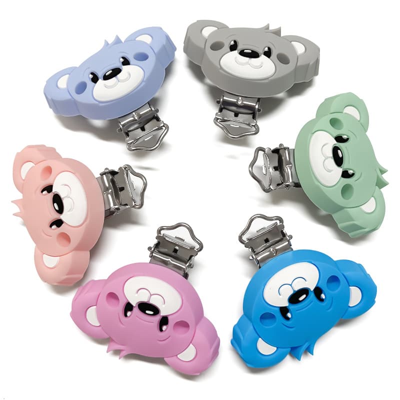 Cartoon Hugging Bear Silicone Pacifier Clip Anti-Drop Pacifier Chain Accessory Clip Multi-Function Clip Silicone Brim Clip