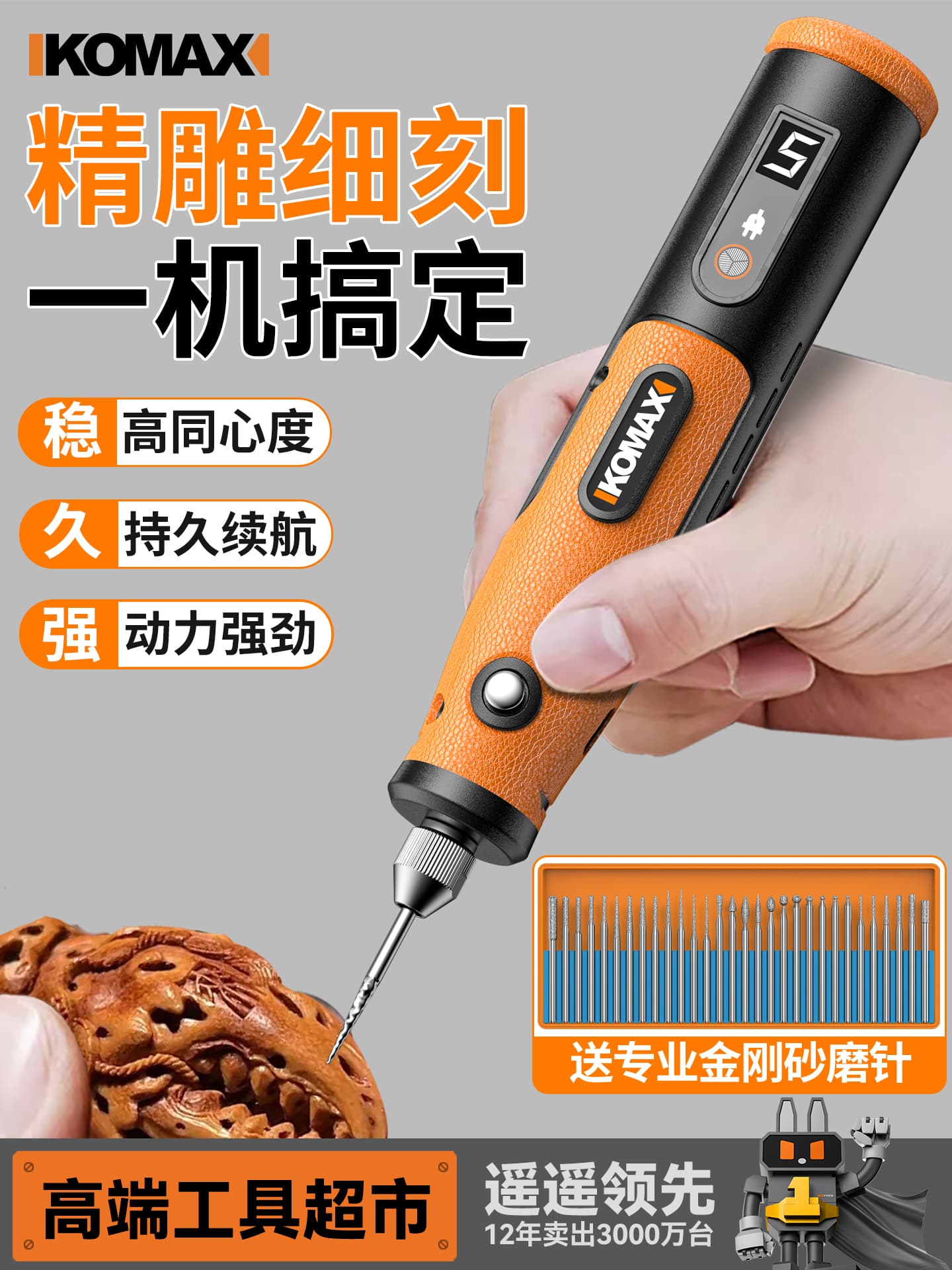 Electric Grinder, Handheld Electric Polisher, Polishing Wood Core Jade Jadeite Carving Cutting Tool, Small Electric Drill