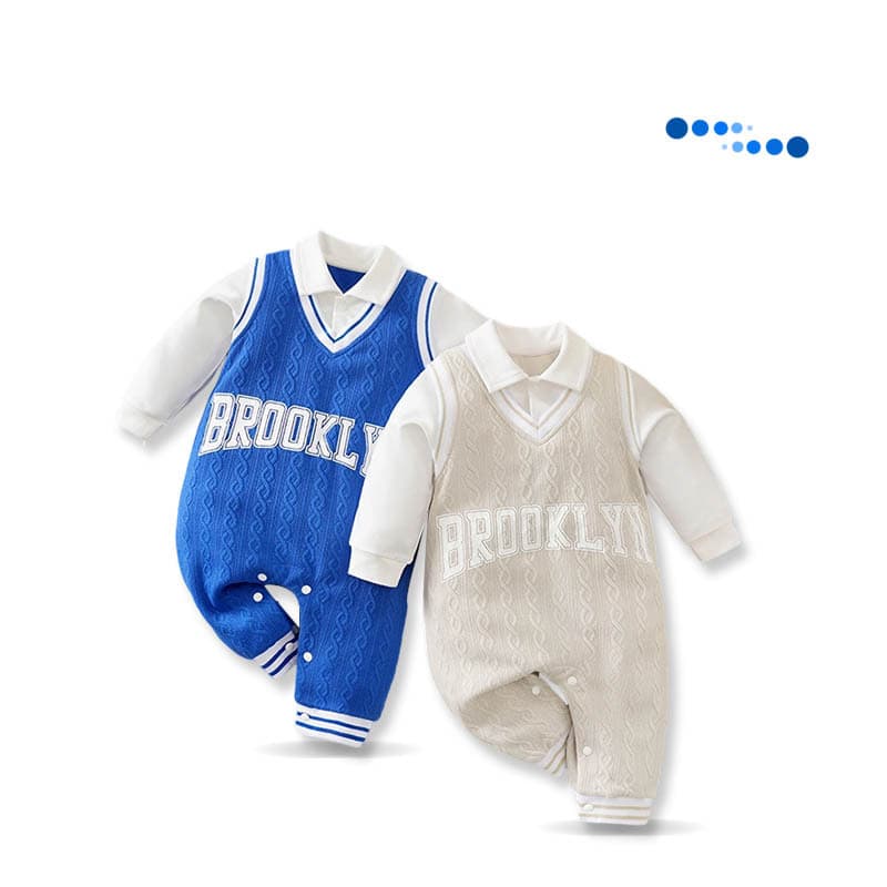 New Autumn Long-Sleeve Baby Romper, Sporty Style, Newborn Onesie, Class A, Handsome Baby Boy Outdoor Crawling Suit