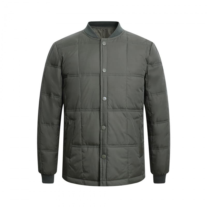 Middle-aged and elderly men's down vest with stand collar, ribbed long sleeves, thickened down liner wholesale