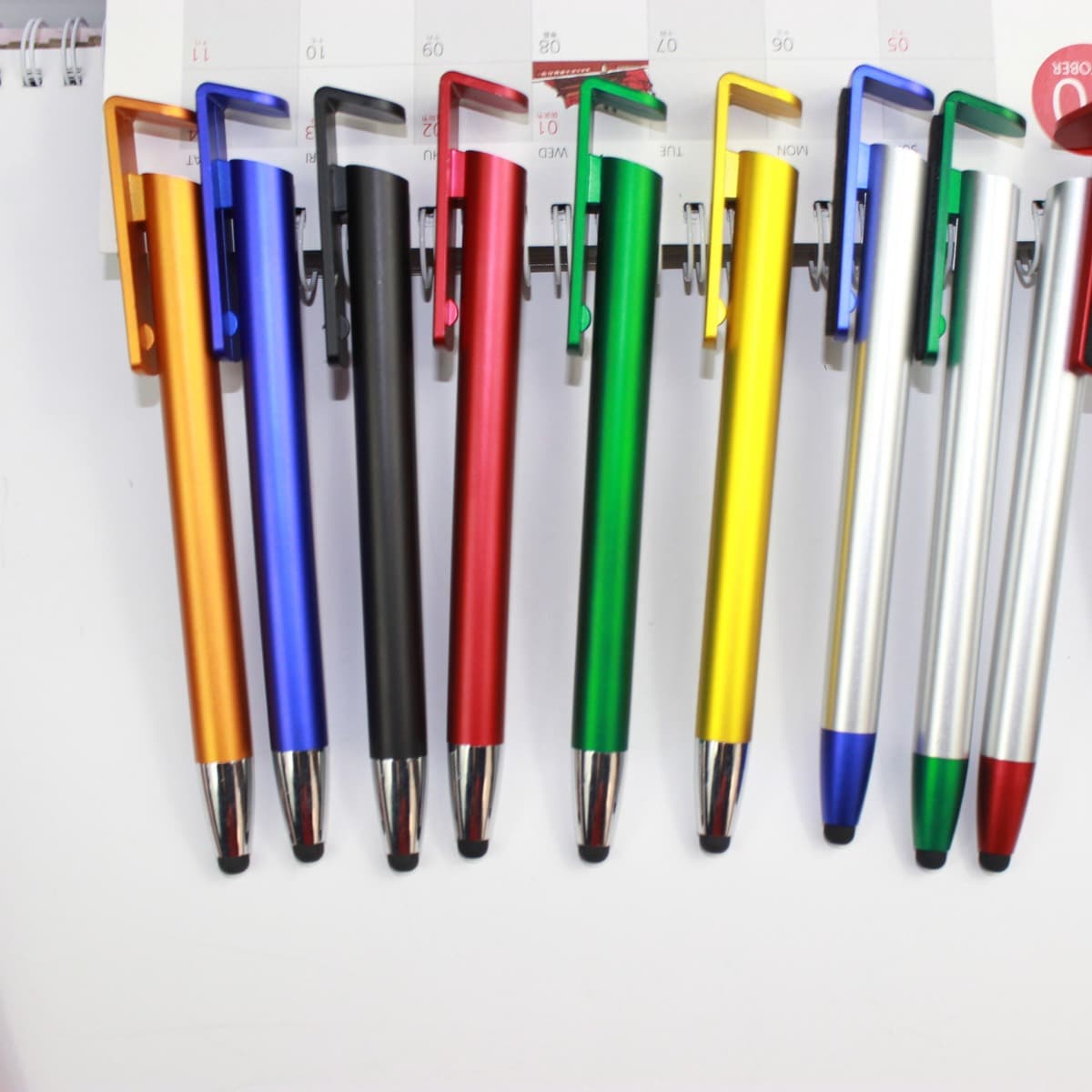 Direct Sale Promotional Ballpoint Pen with Phone Stand, 3-in-1 Function Pen with Screen Cleaner Stand