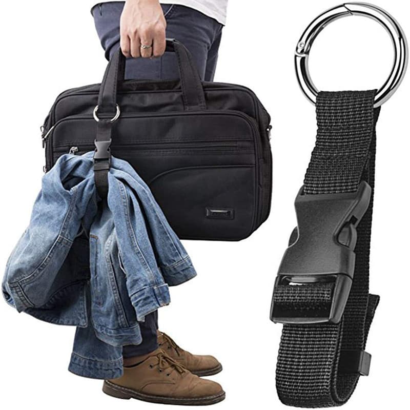 Portable Spring Ring Luggage Packing Strap Jacket Coat Clamp Carabiner Mountain Climbing Buckle Binding Strap Outerwear