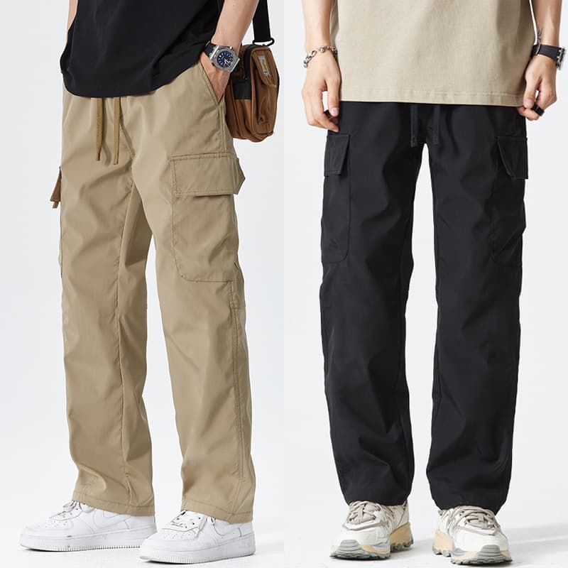 Korean Style Cargo Pants Men Multi Pocket Work Wear