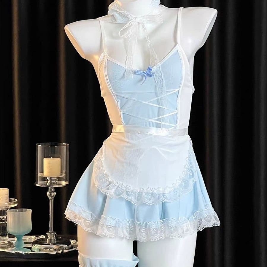 Plus Size Lingerie Pure Desire Maid Set QQNY Sexy Lace Uniform Flirting Forbidden Small Chest Sleepwear Temptation