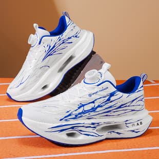 Men's Sports Shoes Autumn Winter New Style Rotating Button Full Palm Carbon Plate Running Shoes Youth Fashion Casual Sneakers