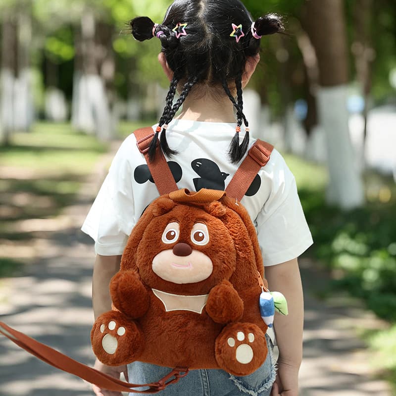 Boonie Bears Design Anti-Lost Backpack, Plush Backpack Doll Children's Cartoon Bag