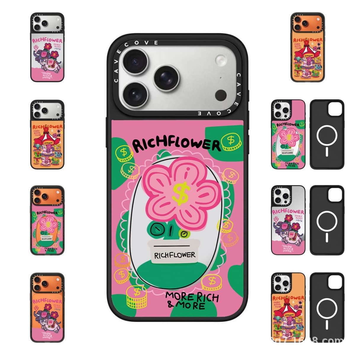 RICH FLOWER Money Flower Gold on Top Compatible iPhone 17 Pro Max Phone Case 16 Creative 15 Year of the Horse