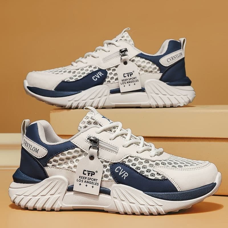 Summer Casual Breathable Men's Shoes, Mesh Hollow Sports Shoes, Soft Sole Running Versatile Casual Sports Dad Shoes Wholesale