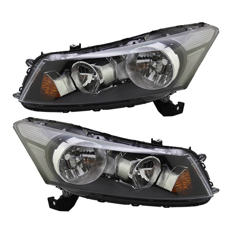 For Honda US Accord Headlight 08-12 Accord OEM Half Assembly Black with Clear Side Reflector